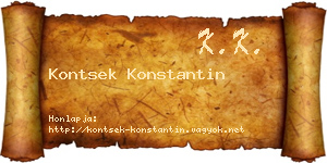 Kontsek Konstantin névjegykártya